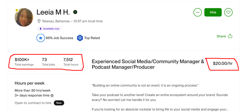 Social Media Manager Profile Upwork