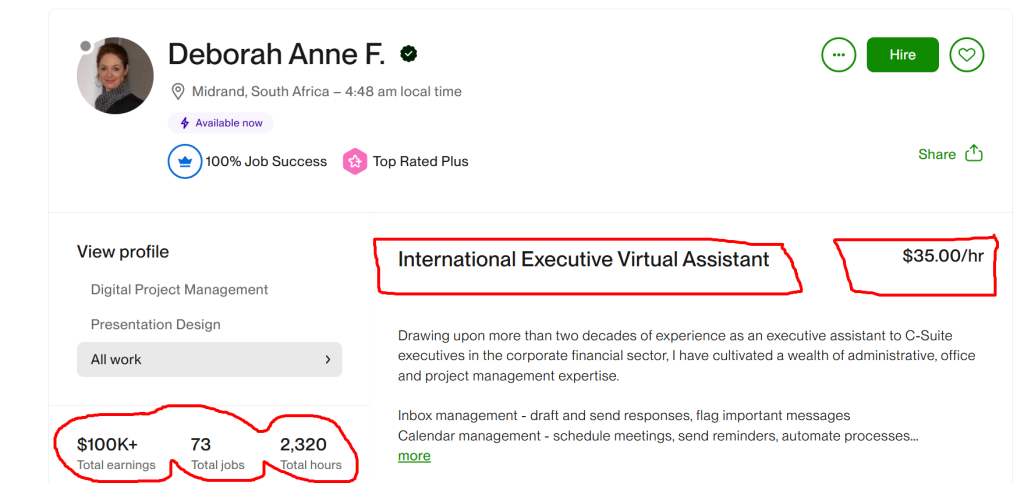 Virtual Assistant Profile Upwork