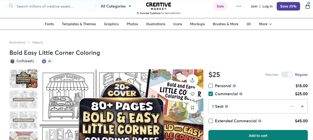 Creative Market coloring pages
