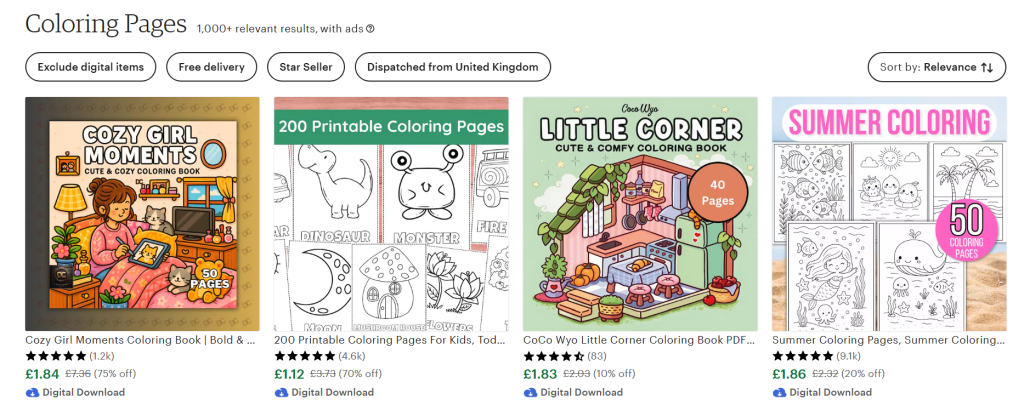 Sell Coloring Pages on Etsy