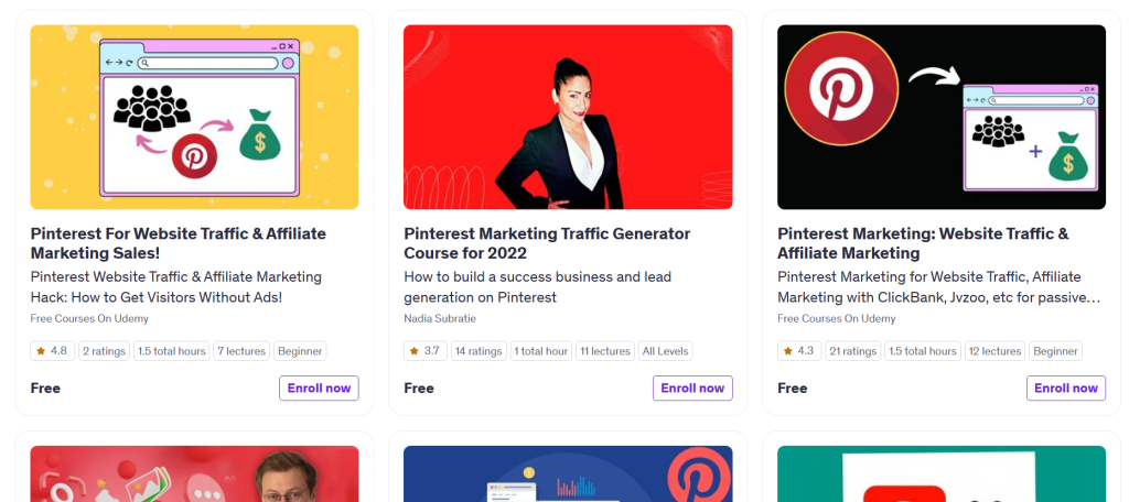 Udemy’s Free Pinterest Marketing Courses